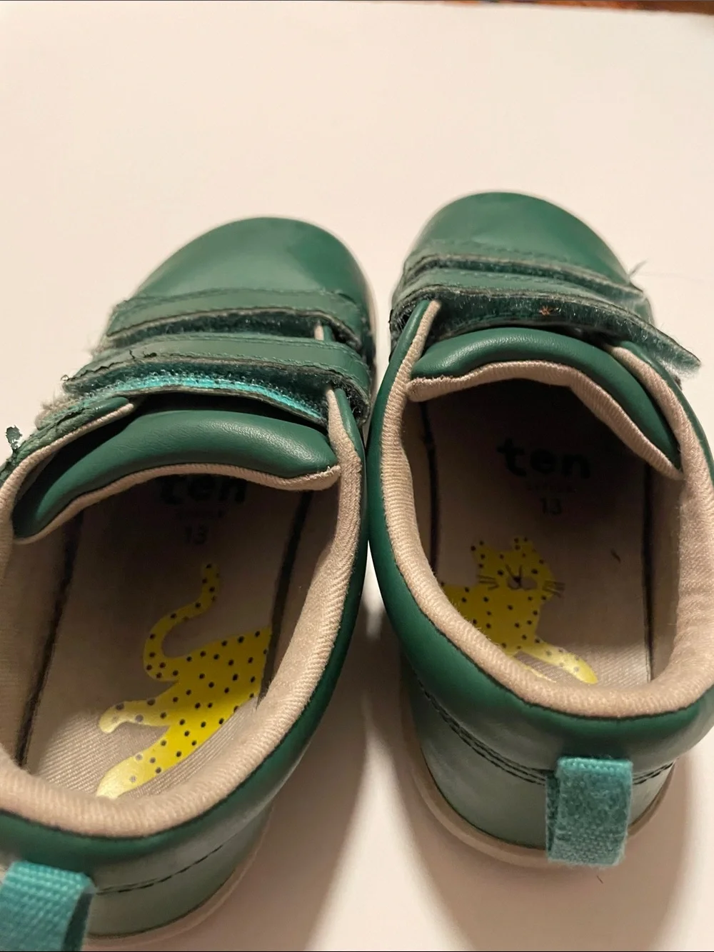 Ten Little Everyday Original Green Sneakers Size 13 Velcro Strap Used